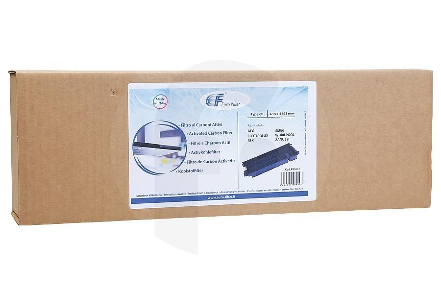 Electrolux Campana extractora Eurofilter filtro de carbón universal (filtro de carbón activado) rectangular campana extractora 4055356002