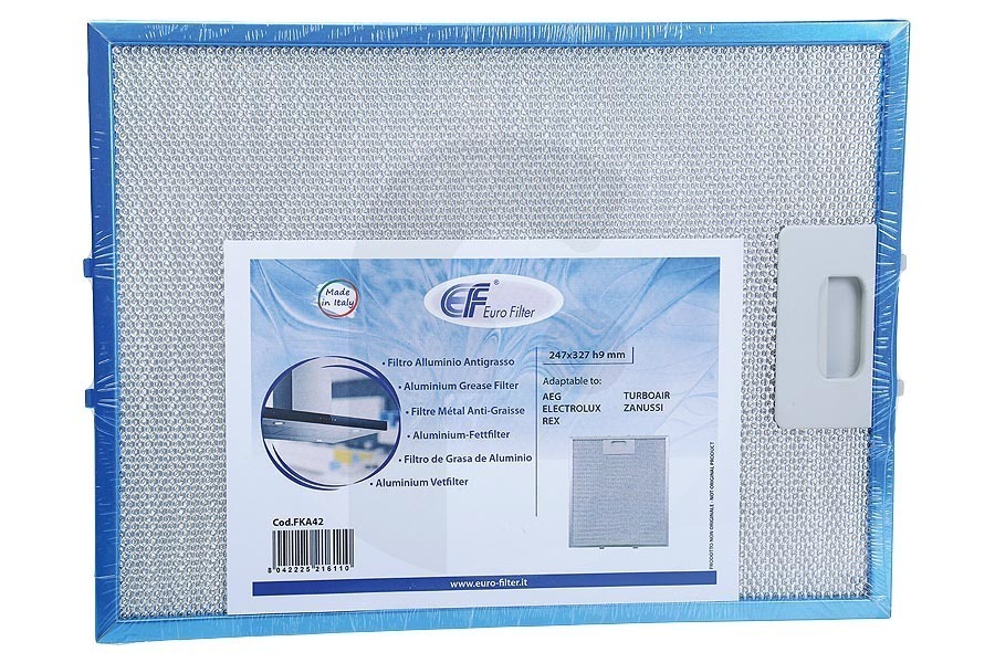 Electrolux Eurofilter filtro de grasa (filtro de metal, filtro de aluminio) campana extractora 50293009002 apto para entre otros C996E90, AEF3640