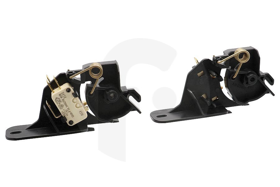 Juno-electrolux Horno Interruptor de la puerta (bloqueo de puerta) incl. juego de soportes para AEG, Electrolux y otros microondas (combinado) 4055521241 apto para entre otros KM8403001M, EVY6800AAX