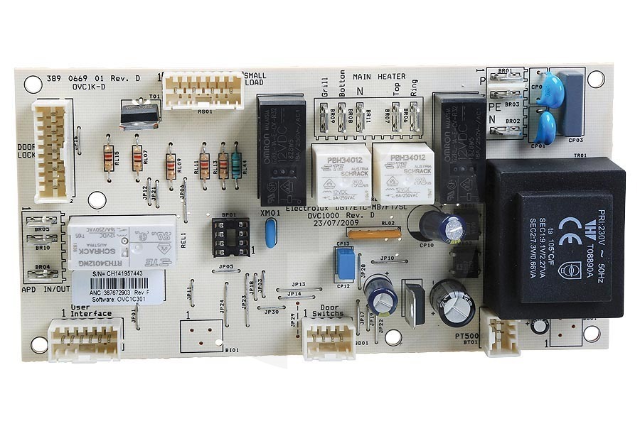 Faure Horno Tablero de energía para estufa y horno 3876729033 apto para entre otros EKC605302S, EKD607752X, ZYB594X