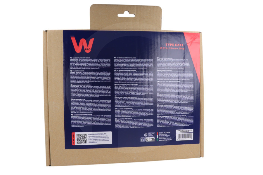 WPRO Cappa aspirante WPRO Filtro al carbone per Cappa CHFE233/2, 484000008636