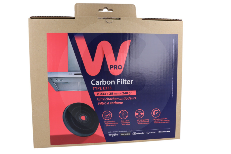 WPRO Cappa aspirante WPRO Filtro al carbone per Cappa CHFE233/2, 484000008636