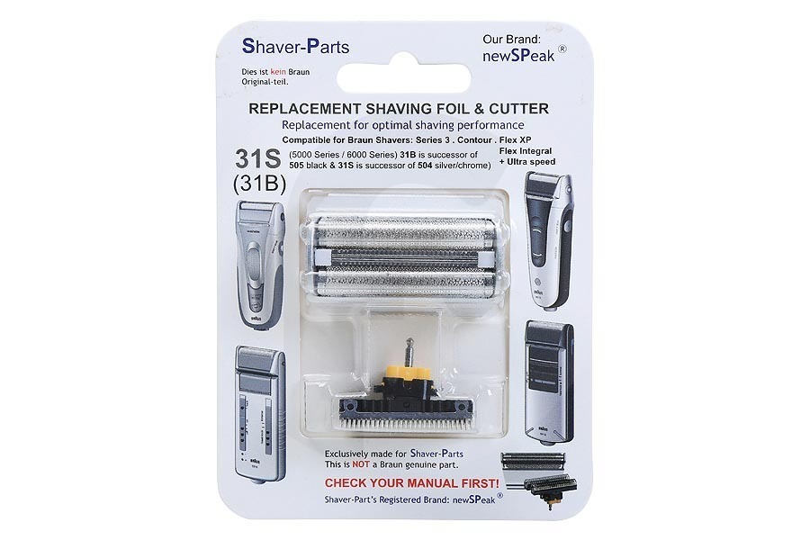 Braun Maquinilla de afeitar Paquete combinado de lámina de afeitar con bloque de cuchillos para Braun maquinilla de afeitar 4313042944628 apto para entre otros Lámina y cortador serie 5000/6000