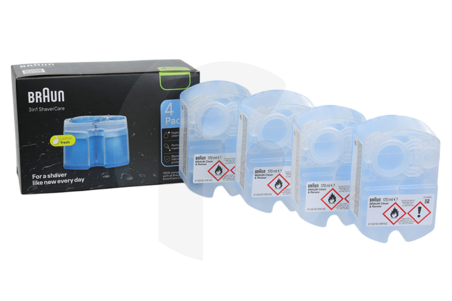 Braun Maquinilla de afeitar Limpiador (Recambio clean & chrge 4 unids.) maquinilla de afeitar 4210201072447 apto para entre otros Sincronizador