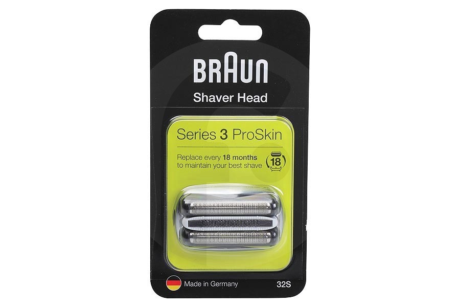Braun 81483732 Maquinilla de afeitar Casete recambio (plateado serie 3 32s) maquinilla de afeitar 81387956 apto para entre otros Serie Depósito 3