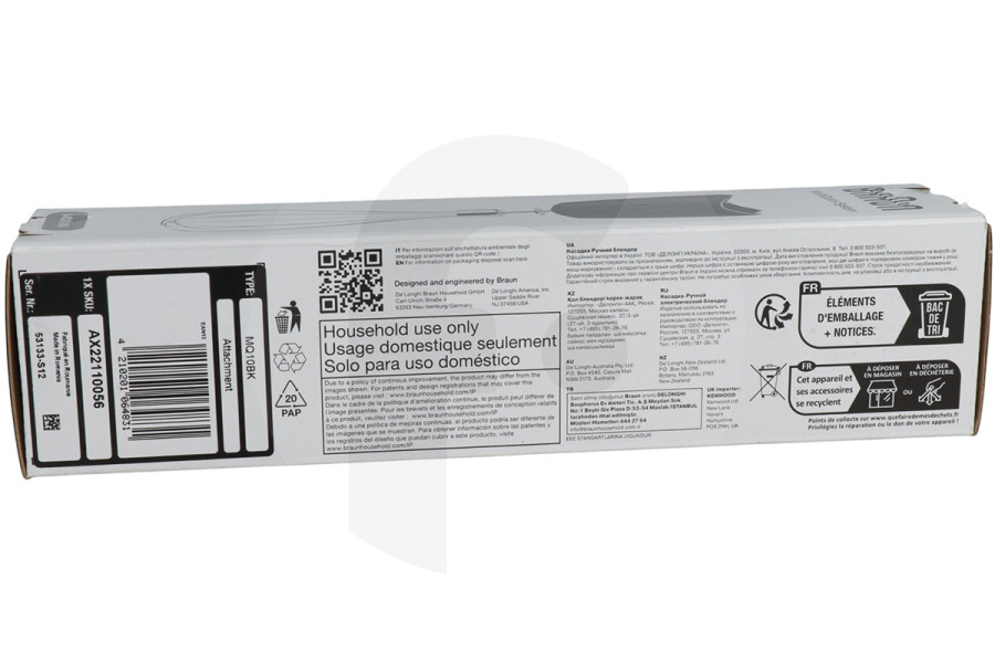 Braun Robot da cucina Braun Frusta (Easyclick, nero, RVS, MQ10) robot da cucina 0X81364450