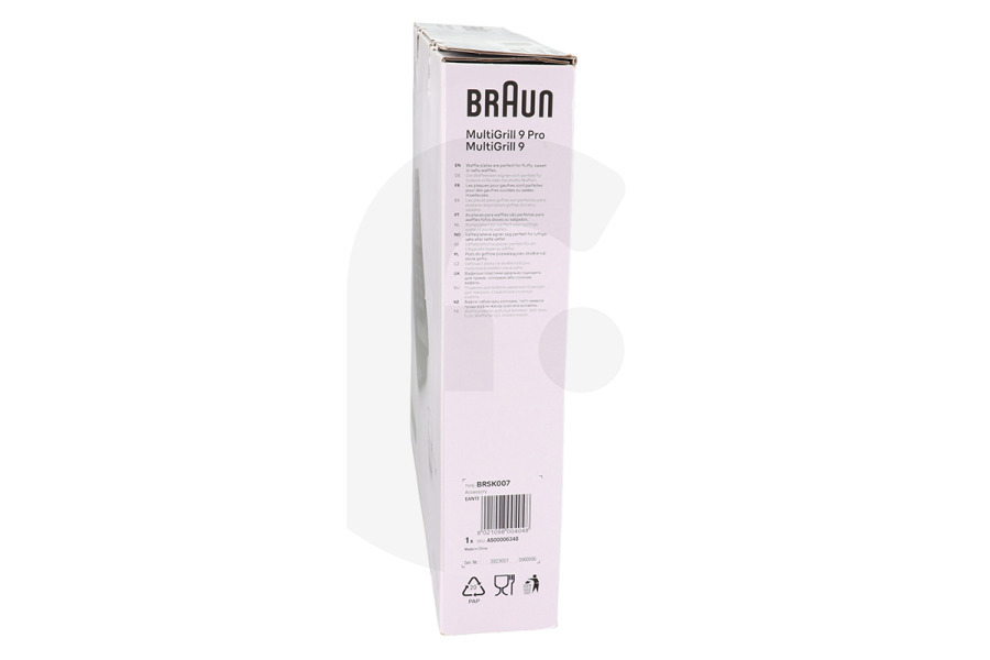 Braun Dispositivo a griglia Braun BRSK007 set da 2 piastre per waffle + misurino per grill