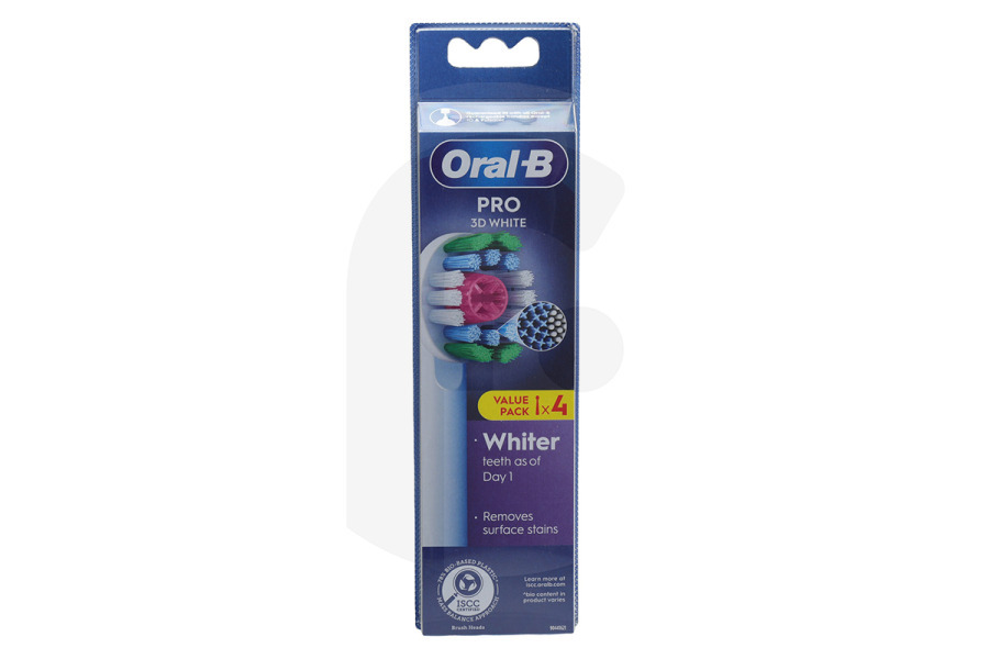 OralB Spazzolino elettrico OralB Testine bianche Oral-B 3D 4 pezzi 8006540894750 Spazzolino da denti adatto a tra cui Spazzolini da denti Oral-B