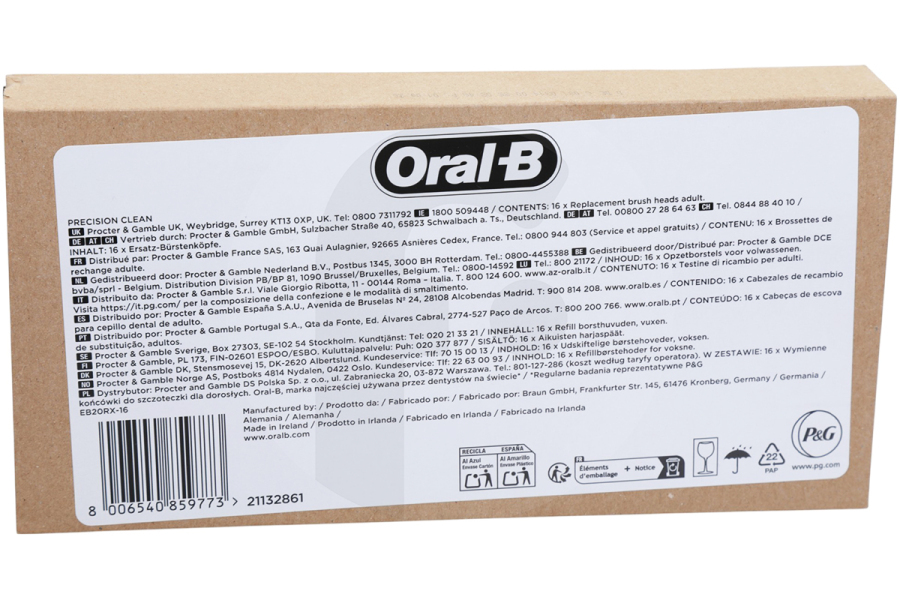 OralB  OralB set de cepillos de dientes Precision Clean blanco 16 unidades para cuidado personal ORB859773