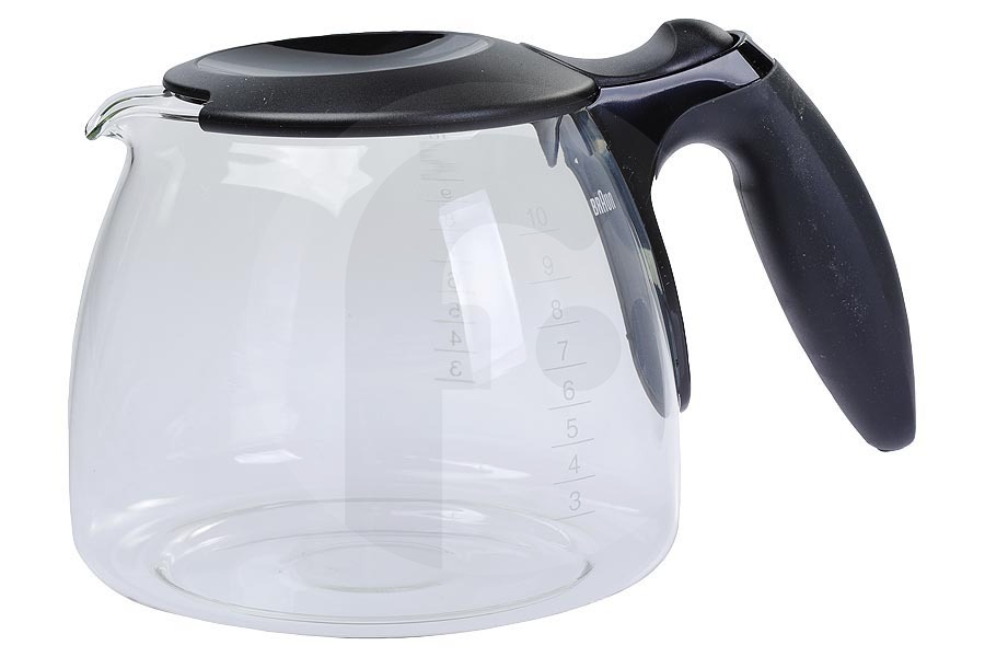 Braun caffettiera (caraffa in vetro) nera macchina del caffe AX13210012, KFK500 adatto a tra cui KFK500BK, 10 tazze