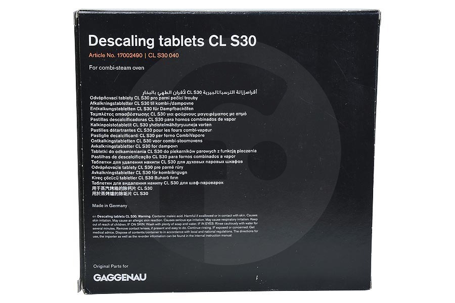 Gaggenau Horno Pastillas de descalcificación para Gaggenau, Bosch y otros horno de vapor combinado 17002490, CLS30040 apto para entre otros Horno de vapor combinado