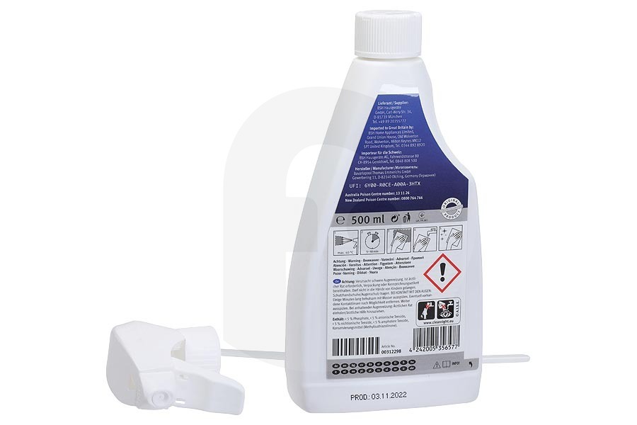 Constructa Forno Spray detergente (gel detergente) 500ml per Bosch, Siemens e altri forno 312298, 00312298