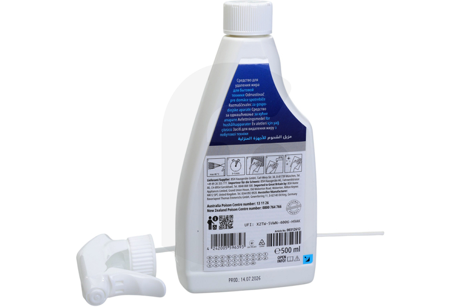 Zelmer Microonde Sgrassatore spray 500 ml per Bosch, Siemens e altri 312207, 00312207