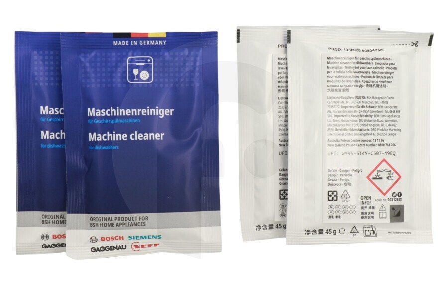 Siemens Lavastoviglie Detergente 4 pezzi da 45gr per Bosch, Siemens e altri lavastoviglie 312193, 00312193