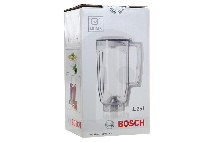 Bosch Robot da cucina Frullatore (supporto bianco/trasparente 1,25L) per robot da cucina 00572477, MUZ5MX1