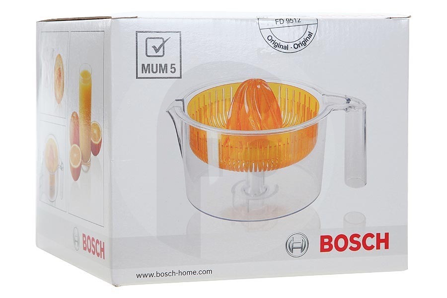 Bosch Robot da cucina Premiagrumi (premitore trasparente/arancio) per robot da cucina 00572478, MUZ5ZP1