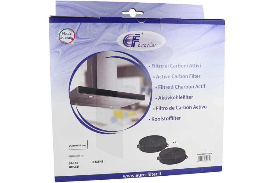 Constructa Campana extractora Filtro de carbón circular ⌀ 20cm 2 piezas Campana extractora 00353121