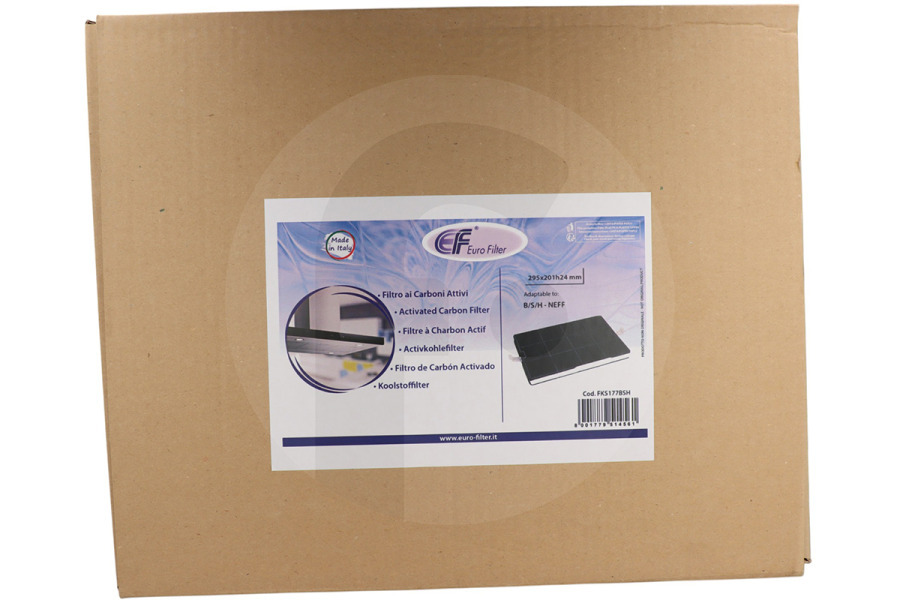 Eurofilter Campana extractora Eurofilter filtro de carbón (filtro de carbón activado) rectangular con 2 soportes campana extractora 00351210