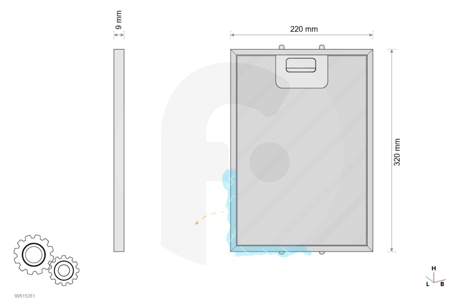 Alternatief Dampkap Eurofilter Filter 00362380 Afzuigkap