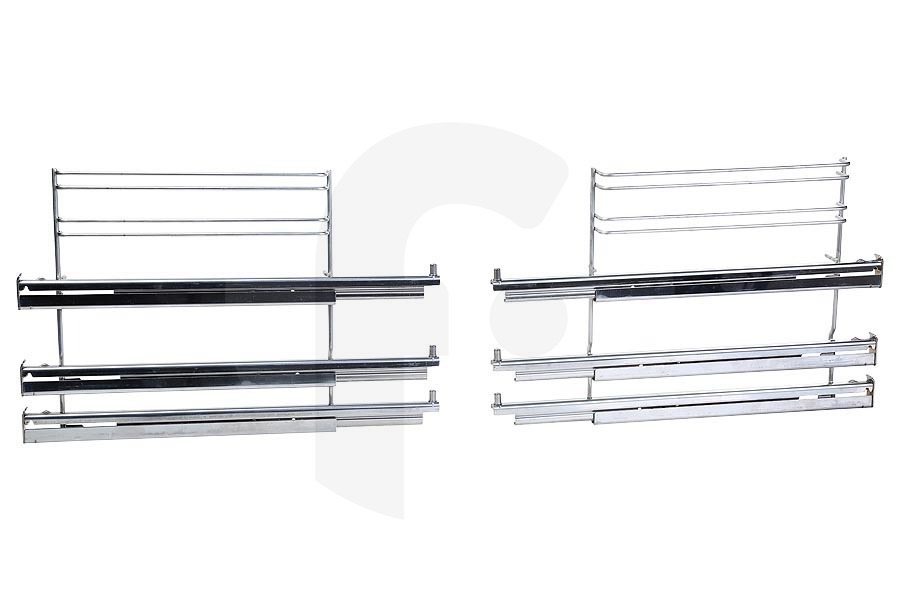 Profilo Horno Guías extensibles (telescópicas) de 3 partes izquierda y derecha para horno Bosch, Siemens y otros 17007521 apto para entre otros HB38GB570, HBA23B550, HB33GU530