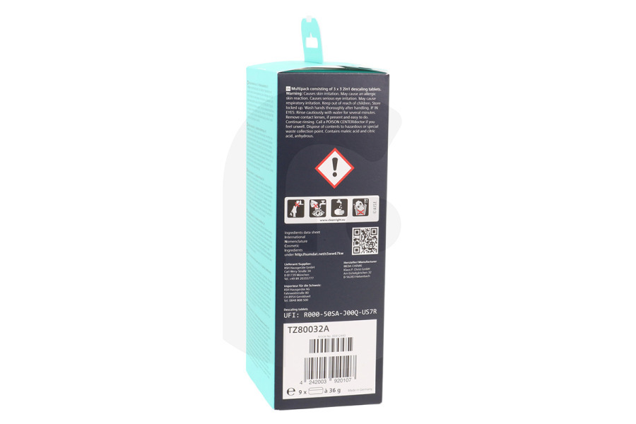 Bosch Macchina del caffè Compresse decalcificanti (compresse anticalcare, decalcificante) 3x3 pezzi per Bosch, Siemens e altri macchina da caffè 312290, 00312290, TZ80032A