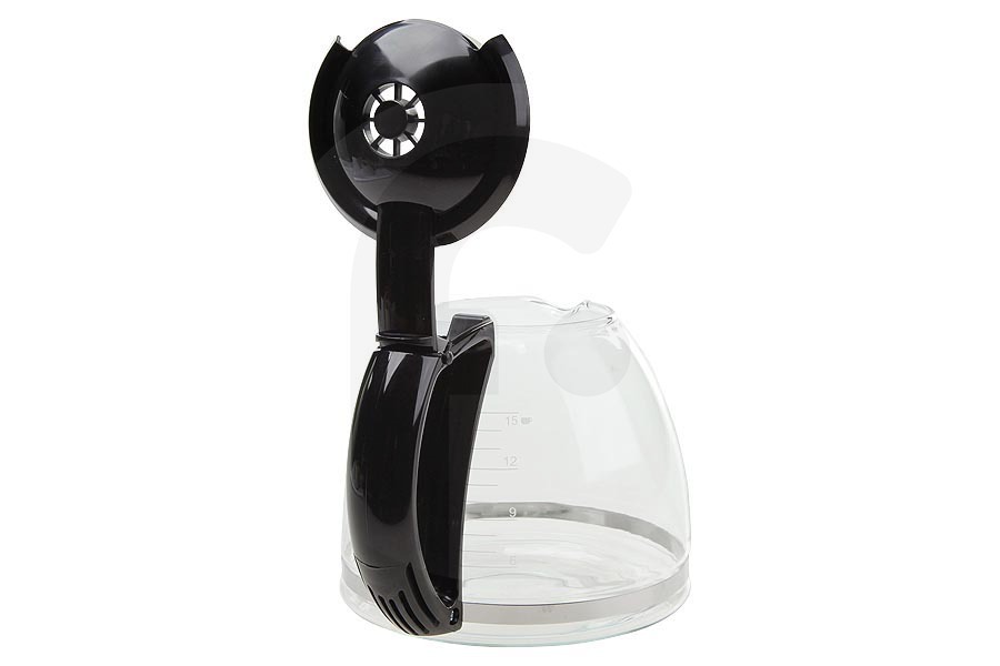 Bosch Macchina del caffè Caraffa per caffè (caffettiera, caraffa in vetro) incl. coperchio nero per Bosch, Siemens e altri macchina del caffè 646860, 00646860