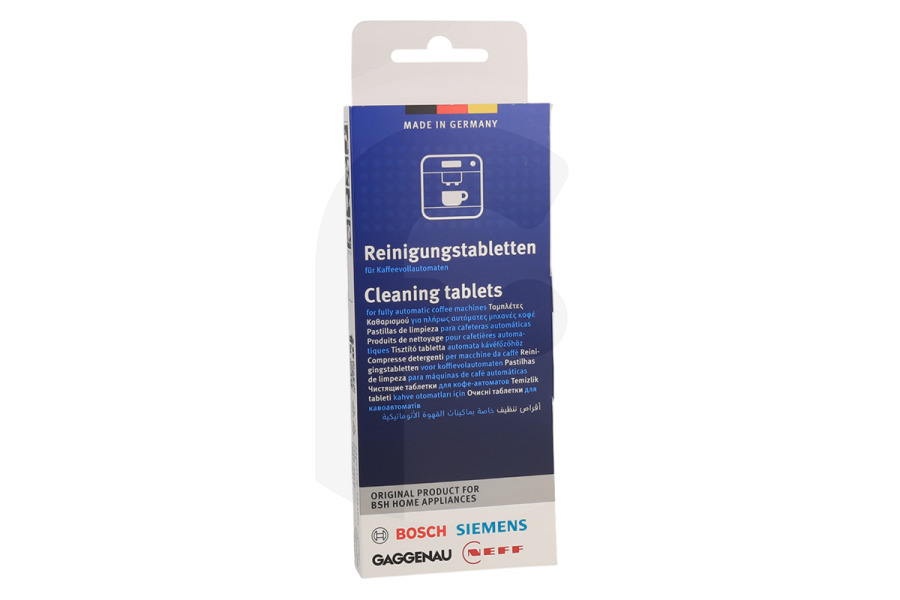 Bosch Cafetera Tabletas de limpieza para cafetera 00311970, TZ80001N