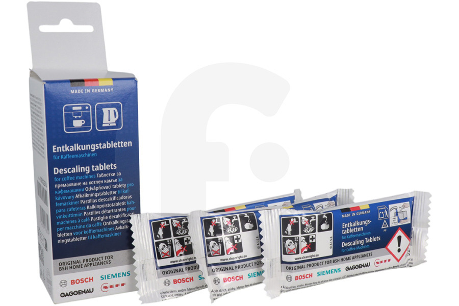 Bosch 312574, 00312574 Cafetera Tabletas descalcificadoras para máquina de café automática 311864, 00311864 apto para entre otros y hervidores