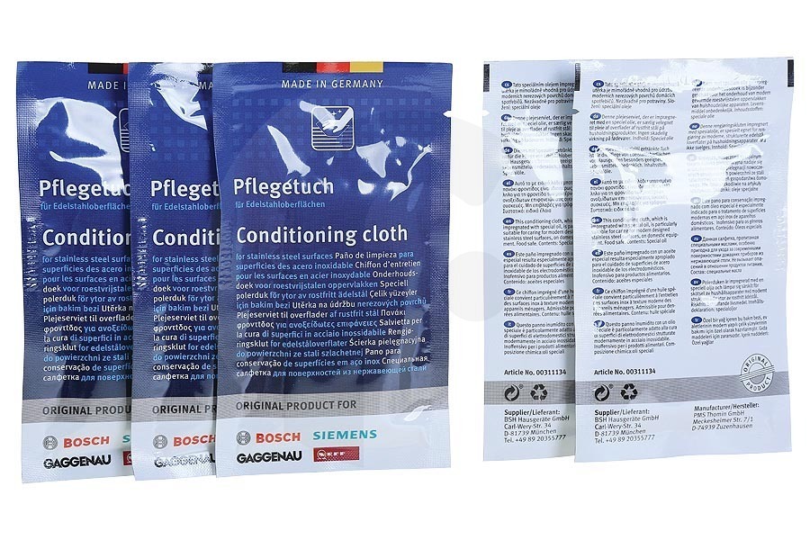 Constructa Cappa aspirante Salviette pulenti per superfici in acciaio inox 00311134
