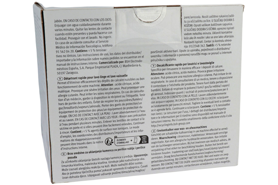 Bosch  Y188312331 Decalcificante Rapido 4x250g per lavatrice Bosch 00312331