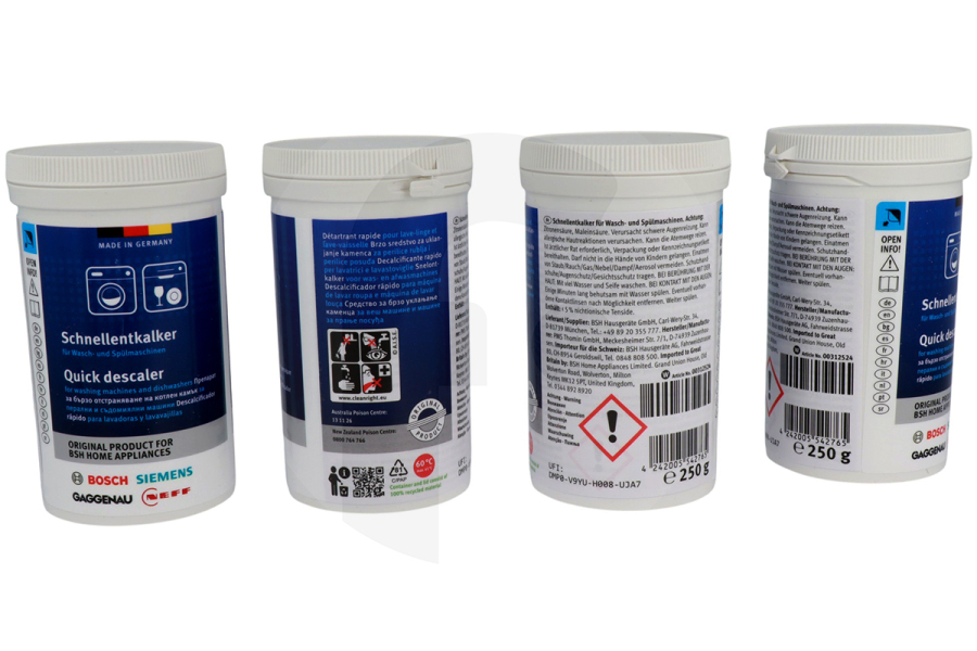 Bosch  Y188312331 Decalcificante Rapido 4x250g per lavatrice Bosch 00312331