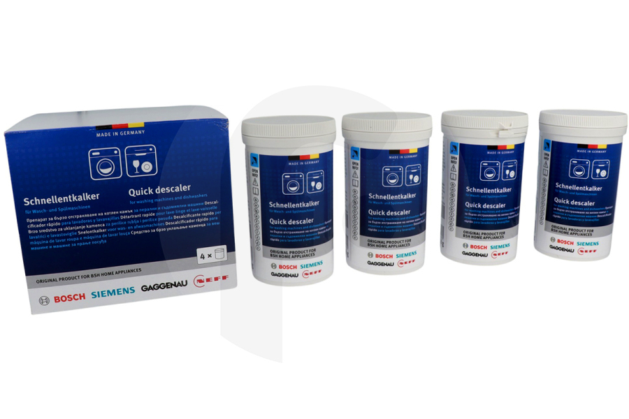 Bosch 312525, 00312525 Lavatrice Y188312331 Decalcificante Rapido 4x250g per lavatrice Bosch 00312331 adatto a tra cui Per lavatrice e lavastoviglie