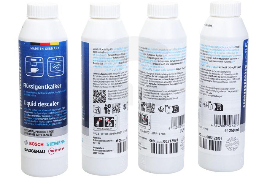 Bosch Macchina del caffè Bosch 312015 00312015 Decalcificante 4x 250ml 10 Caffettiera