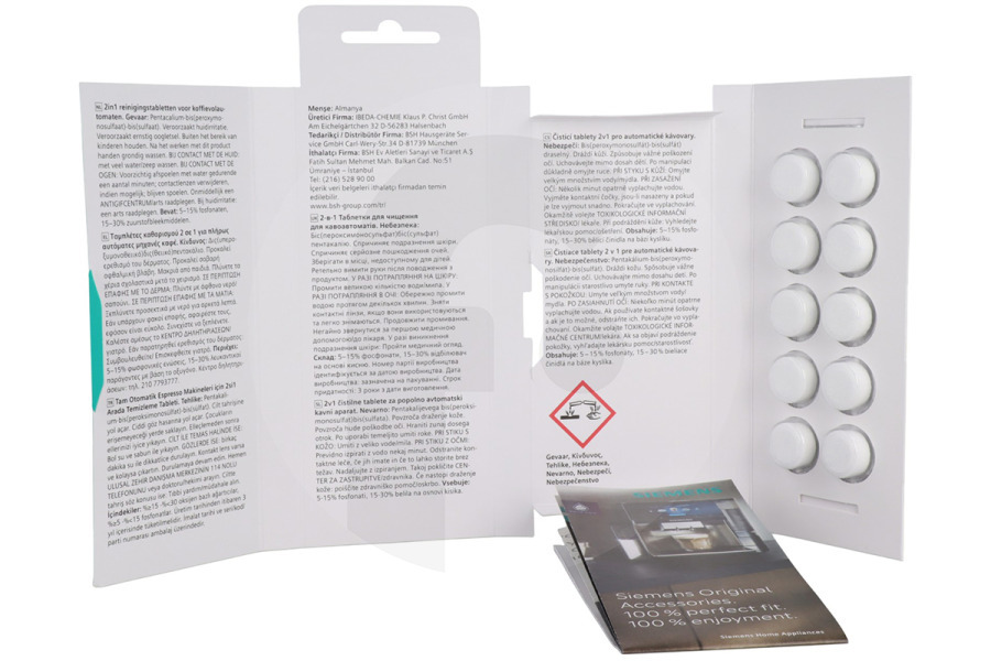 Neff Macchina del caffè Pastiglie detergenti (detergente) per Bosch, Siemens e altri macchina del caffe 00312097, TCZ8001A