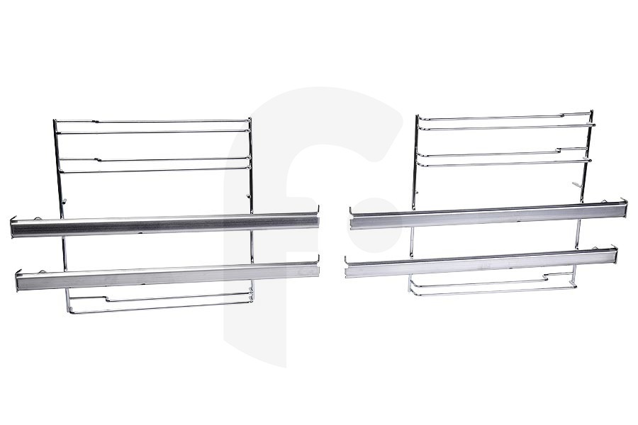 Bosch Horno Guías extensibles (telescópicas) de 2 partes izquierda y derecha para Bosch, Siemens y otros horno 17001568, CZ11TE25X0 apto para entre otros HBS233BS0, HET237YS0, HB213A4S0