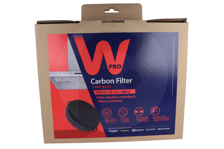 WPRO Cappa aspirante WPRO Filtro a carbone Tipo B210 (Ø210 X 30 Mm) cappa aspirante 481281718524