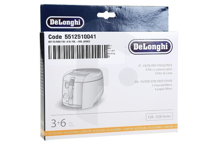 DeLonghi Friggitrice DeLonghi F28-9 Filters per Friggitrice 5512510041