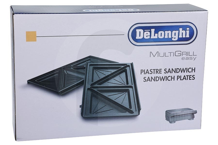 DeLonghi Dispositivo a griglia DeLonghi piastre per sandwich con rivestimento antiaderente per grill 5523110011, DLSK154