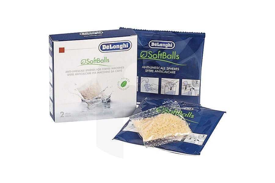 DeLonghi Cafetera DeLonghi SoftBalls esferas anti-cal (descalcificador, anti-cal) cafetera 5513282331, DLSC551 apto para entre otros Para todas las máquinas de café con depósito de agua.