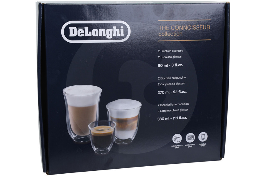 DeLonghi Macchina del caffè DeLonghi bicchieri a doppia parete collezione Fancy set 6 pz. macchina del caffe 5513284451, DLSC302