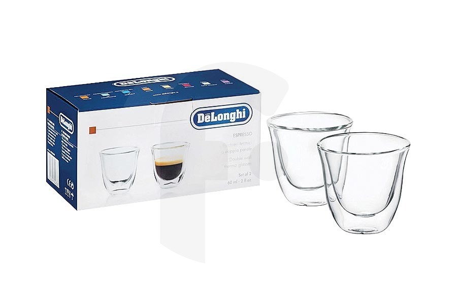 DeLonghi 5513284151 Cafetera Juego de vidrio Espresso DeLonghi 5513214591 apto para entre otros Juego de 2 copas de espresso.