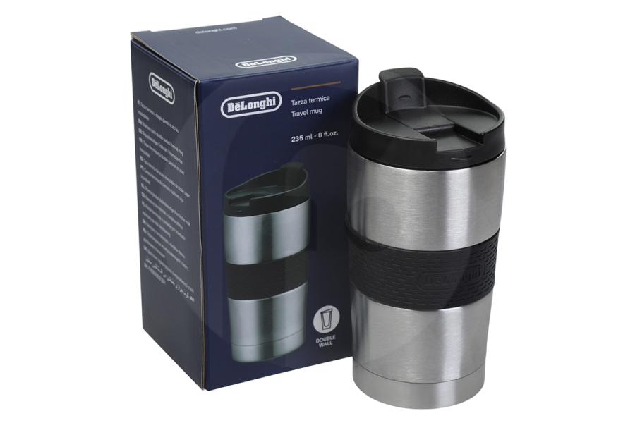 DeLonghi Cafetera DeLonghi taza de viaje de doble pared de acero inoxidable cafetera AS00003520, DLSC074 apto para entre otros Uso universal