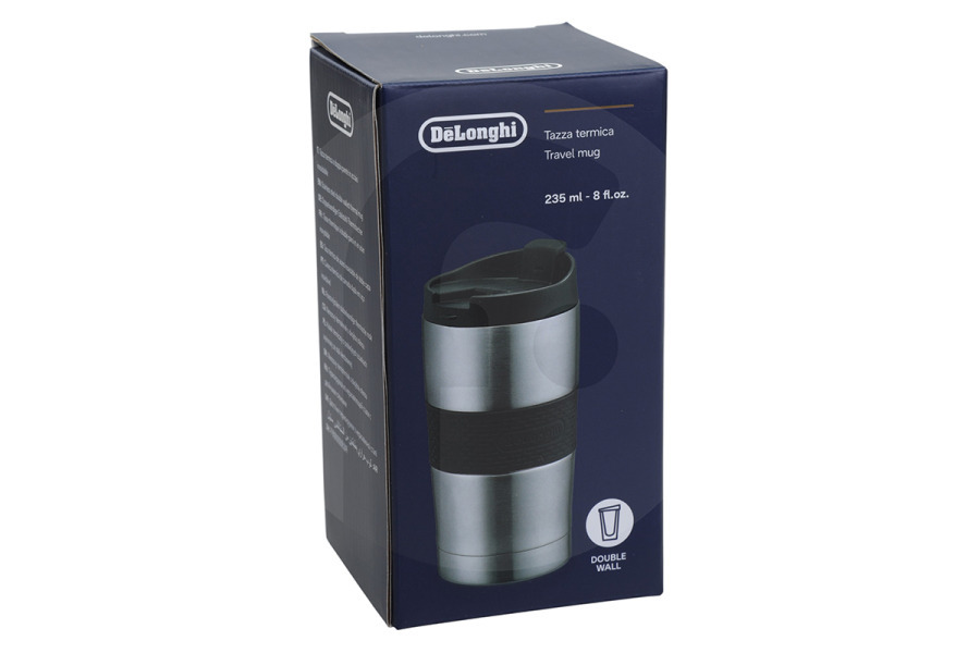 Constructa Cafetera DeLonghi taza de viaje de doble pared de acero inoxidable cafetera AS00003520, DLSC074
