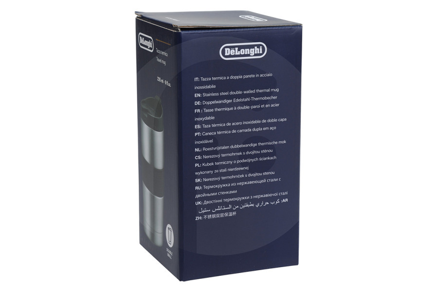 Constructa Cafetera DeLonghi taza de viaje de doble pared de acero inoxidable cafetera AS00003520, DLSC074