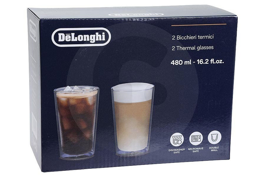 DeLonghi Cafetera Juego de vasos térmicos de doble pared DeLonghi DLSC319