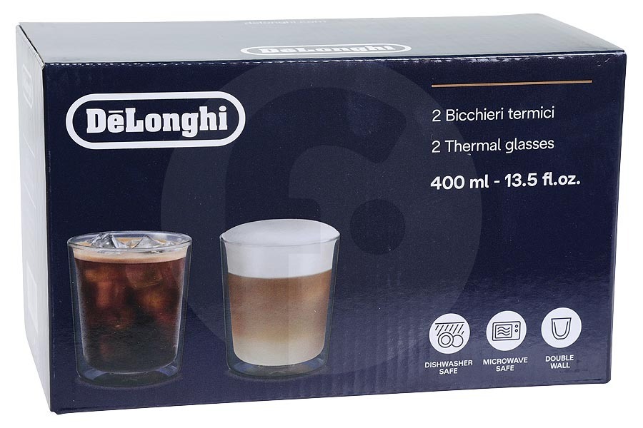 DeLonghi Cafetera Juego de vasos térmicos de doble pared DeLonghi DLSC318