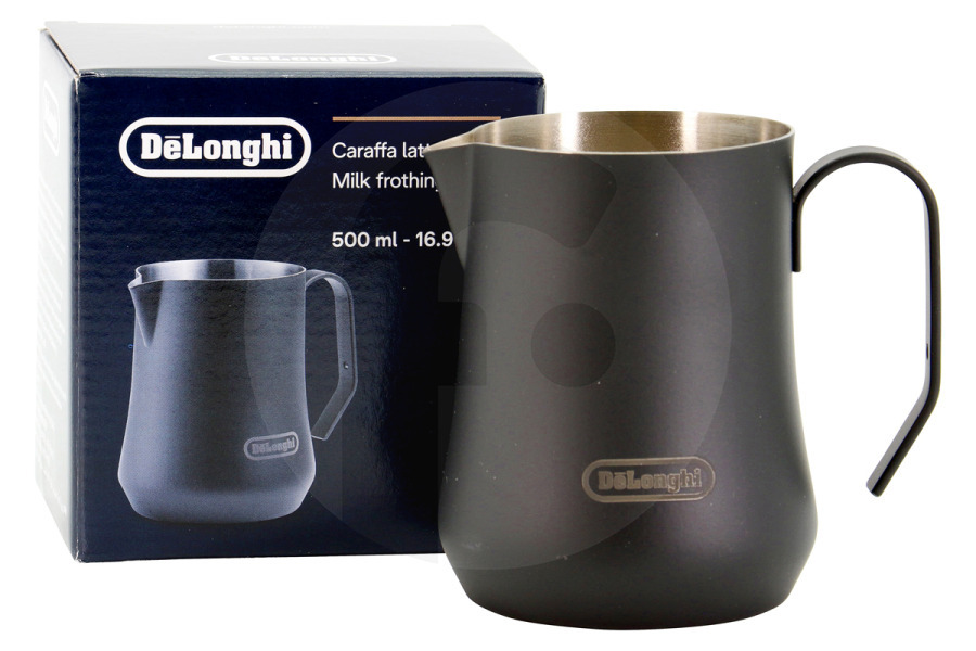 DeLonghi AS00006520 Cafetera DeLonghi DLSC082 Jarra Espumadora De Leche Negra 500ml Cafetera apto para entre otros Capuccino, café con leche, latte macchiato, 500ml