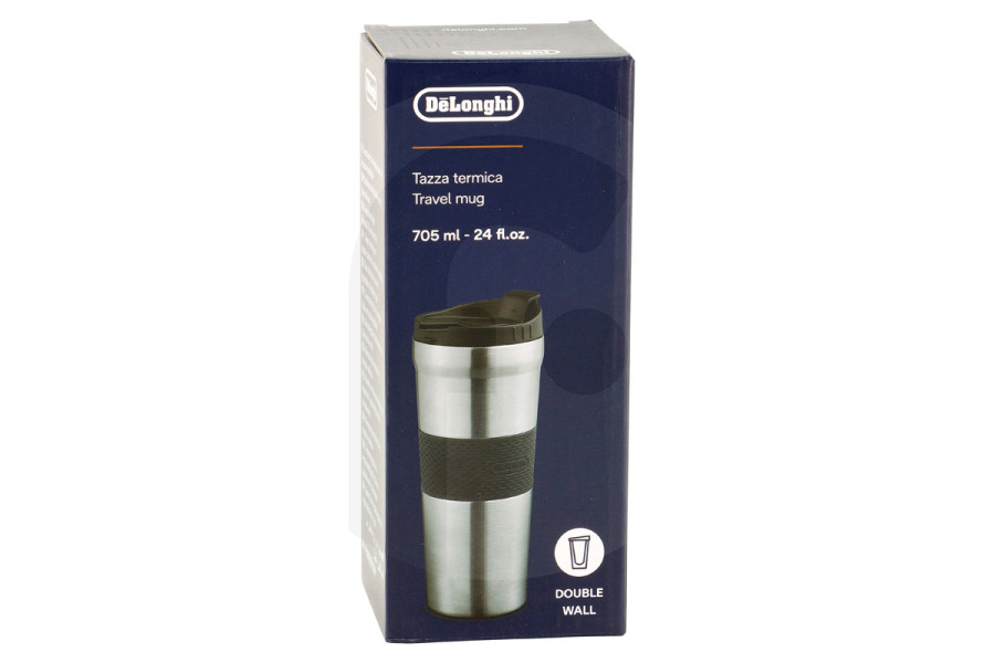 DeLonghi Cafetera DeLonghi Travel mug taza de viaje (vaso de viaje) de doble pared acero inoxidable 705ml cafetera AS00006840