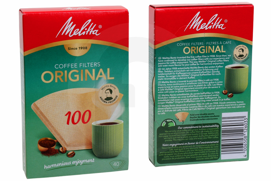 Melitta Macchina del caffè Melitta filtri originali marroni (nr, 100 – 40 pz) macchina del caffè 6627300