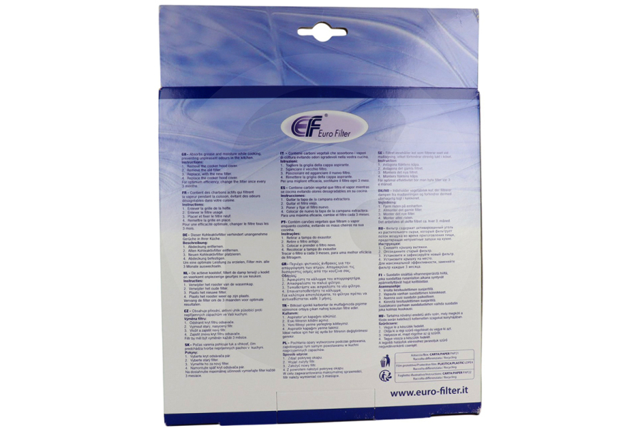Alternatief Cappa aspirante Eurofilter filtro a carbone universale (filtro ai carboni attivi) rettangolare KIT0248 2 pz. cappa aspirante 180180